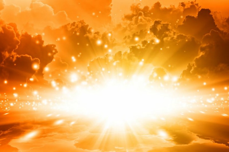 Bright Light in Golden Sky of Jesus' Return