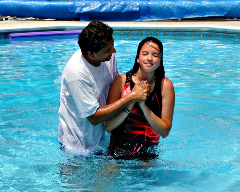 Young Woman Follows Jesus in Baptism